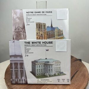 Notre Dame and White House Architecture Model Kits.